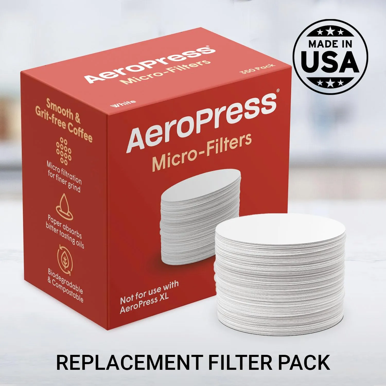 AeroPress Replacement Filter Pack - Microfilters For AeroPress Coffee And Espresso-Style Coffee Maker - 350 count