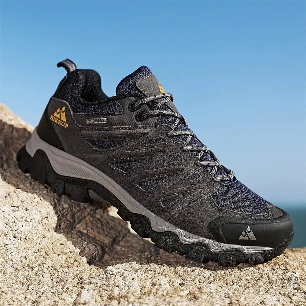 ailishabroy Men's Outdoor Hiking Shoes Lightweight Non Slip Outdoor Breathable Low Top Ankle Boots Hike Trekking Trails Camping Work Shoe
