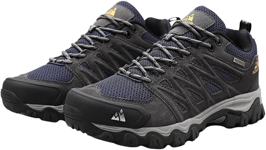 ailishabroy Men's Outdoor Hiking Shoes Lightweight Non Slip Outdoor Breathable Low Top Ankle Boots Hike Trekking Trails Camping Work Shoe