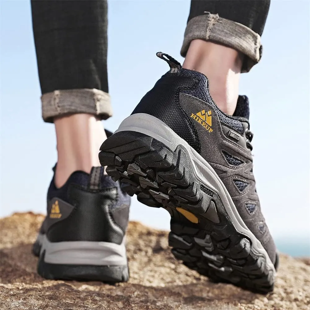 ailishabroy Men's Outdoor Hiking Shoes Lightweight Non Slip Outdoor Breathable Low Top Ankle Boots Hike Trekking Trails Camping Work Shoe