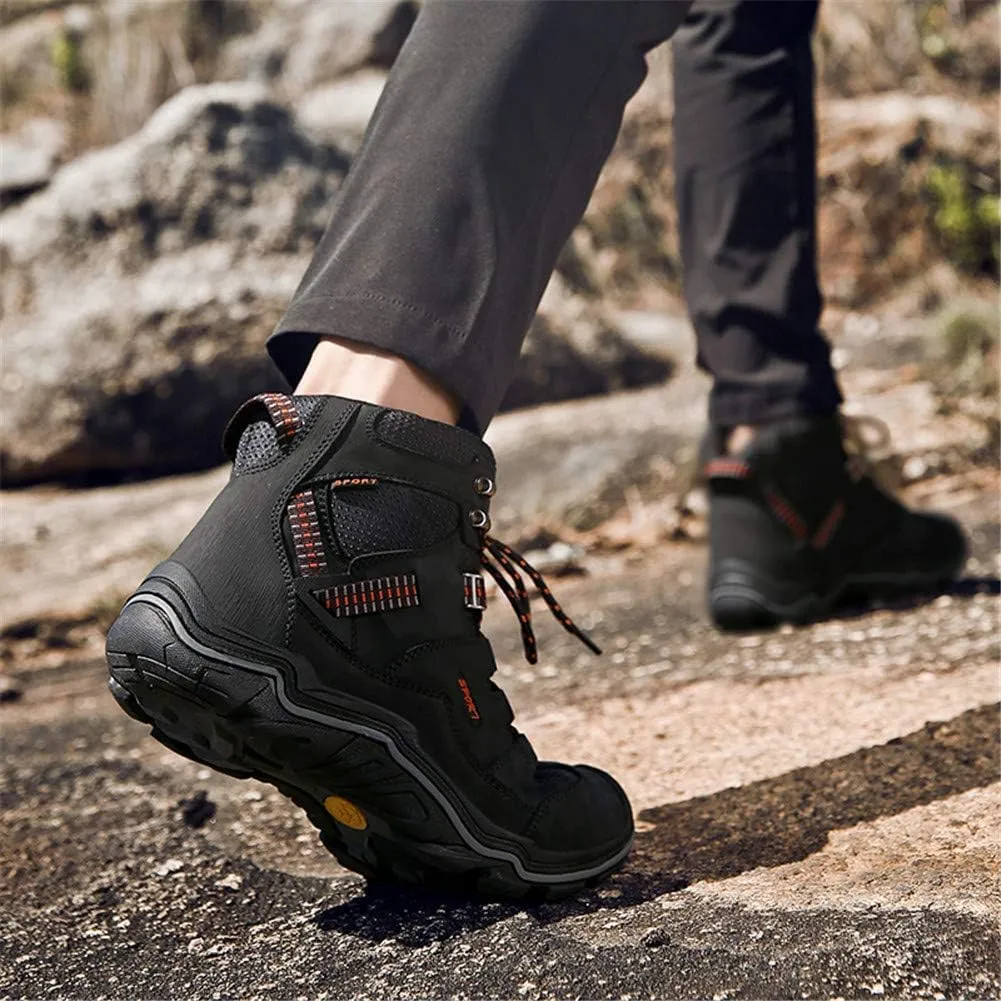 ailishbroy Men's Mid Trekking Hiking Boots Waterproof Outdoor Breathable Hike High Top Shoes Sneakers Oxfords