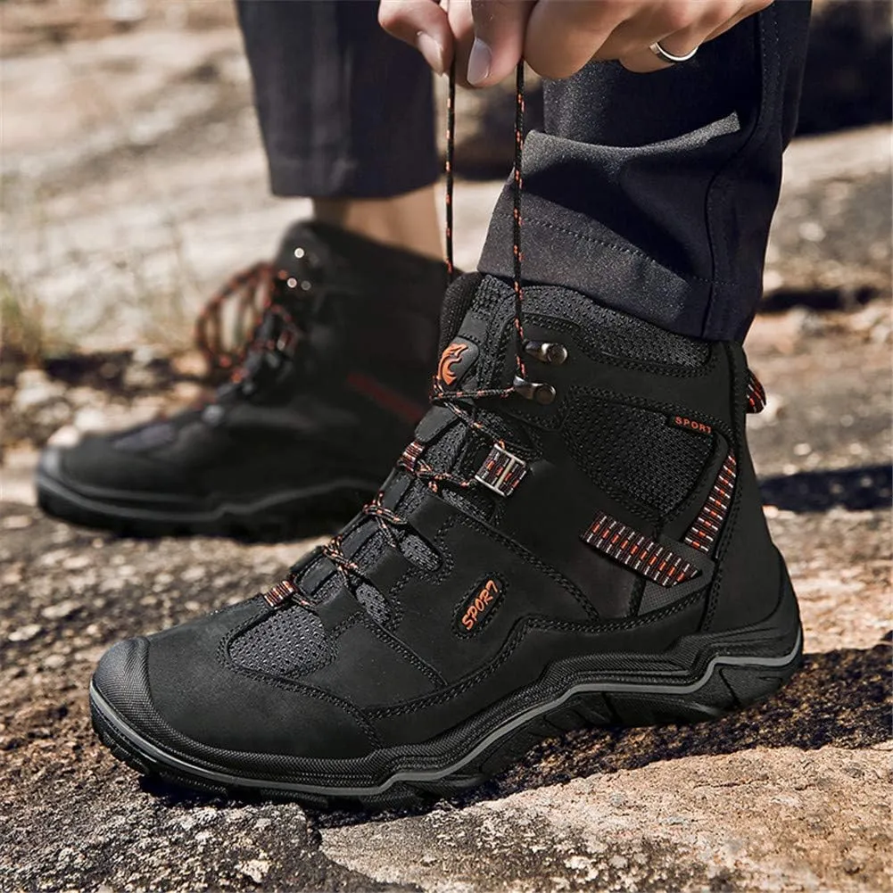 ailishbroy Men's Mid Trekking Hiking Boots Waterproof Outdoor Breathable Hike High Top Shoes Sneakers Oxfords