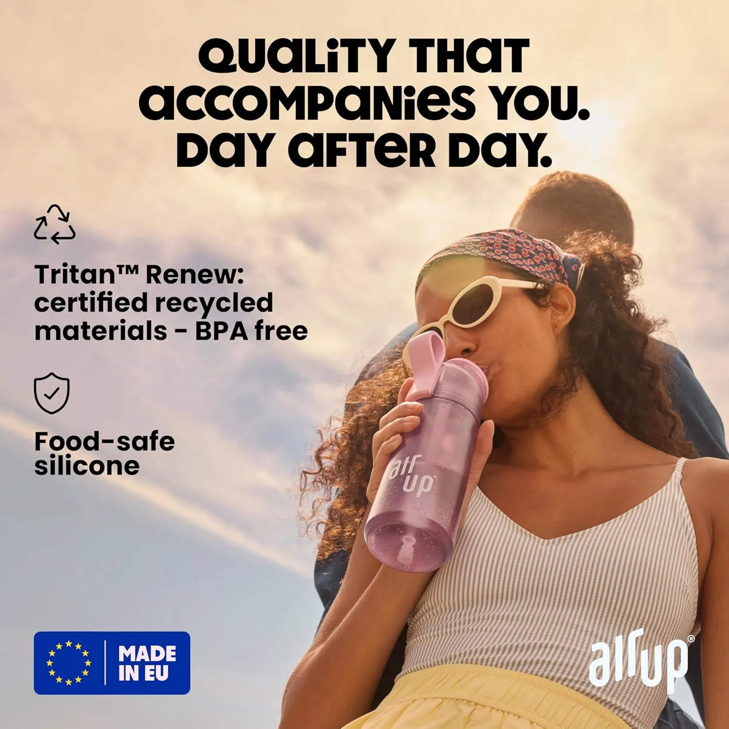 air up® water bottle (22 oz) for school, sports, gym | includes 5 scent pods & straw | flavored bottle in blue – also for kids, boys, girls | no calories, sugar-free and suitable for carbonation