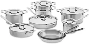All-Clad 8400001035 SD501015-R Cookware Set, 15-Piece, Silver