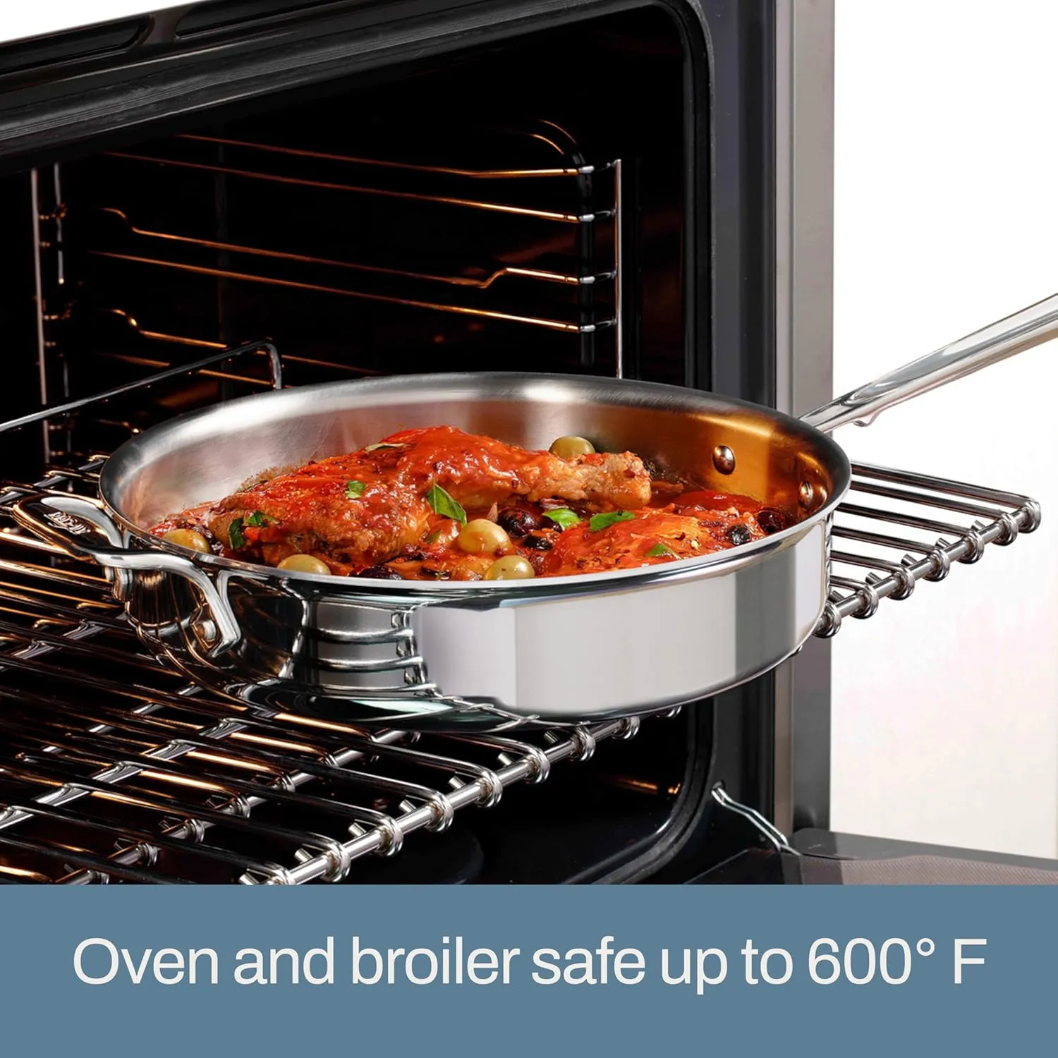 All-Clad D3 3-Ply Stainless Steel Sauté Pan with Lid & Handle 3 Quart, Induction, Oven Broiler Safe 600F, Multi-Cooktop, Deep Frying Pan, Everyday Pan, Skillet, Pots and Pans, Cookware, Kitchen Silver