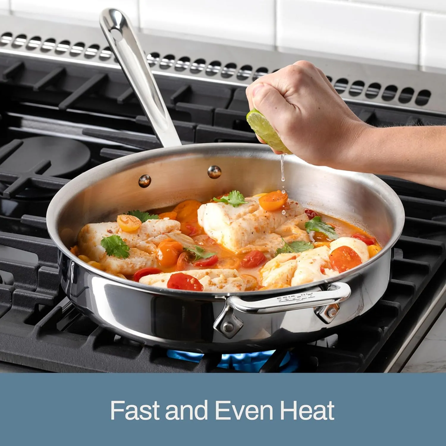 All-Clad D3 3-Ply Stainless Steel Sauté Pan with Lid & Handle 3 Quart, Induction, Oven Broiler Safe 600F, Multi-Cooktop, Deep Frying Pan, Everyday Pan, Skillet, Pots and Pans, Cookware, Kitchen Silver