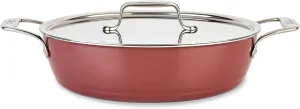 All-Clad FusionTec Ceramic Universal Pan 4.5 Quart Induction Oven Broiler Safe 500F Pots and Pans, Cookware Rose Quartz