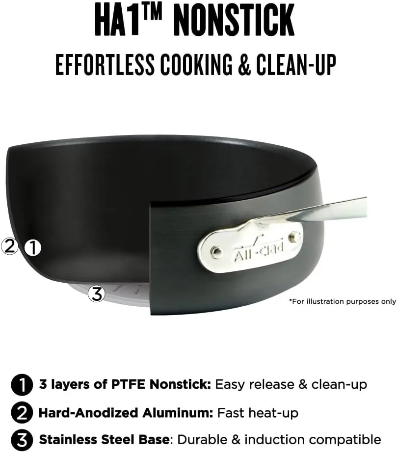All-Clad HA1 Hard Anodized Nonstick Roaster and Nonstick Rack 13x16 Inch Oven Broiler Safe 500F Roaster Pan, Pots and Pans, Cookware Black