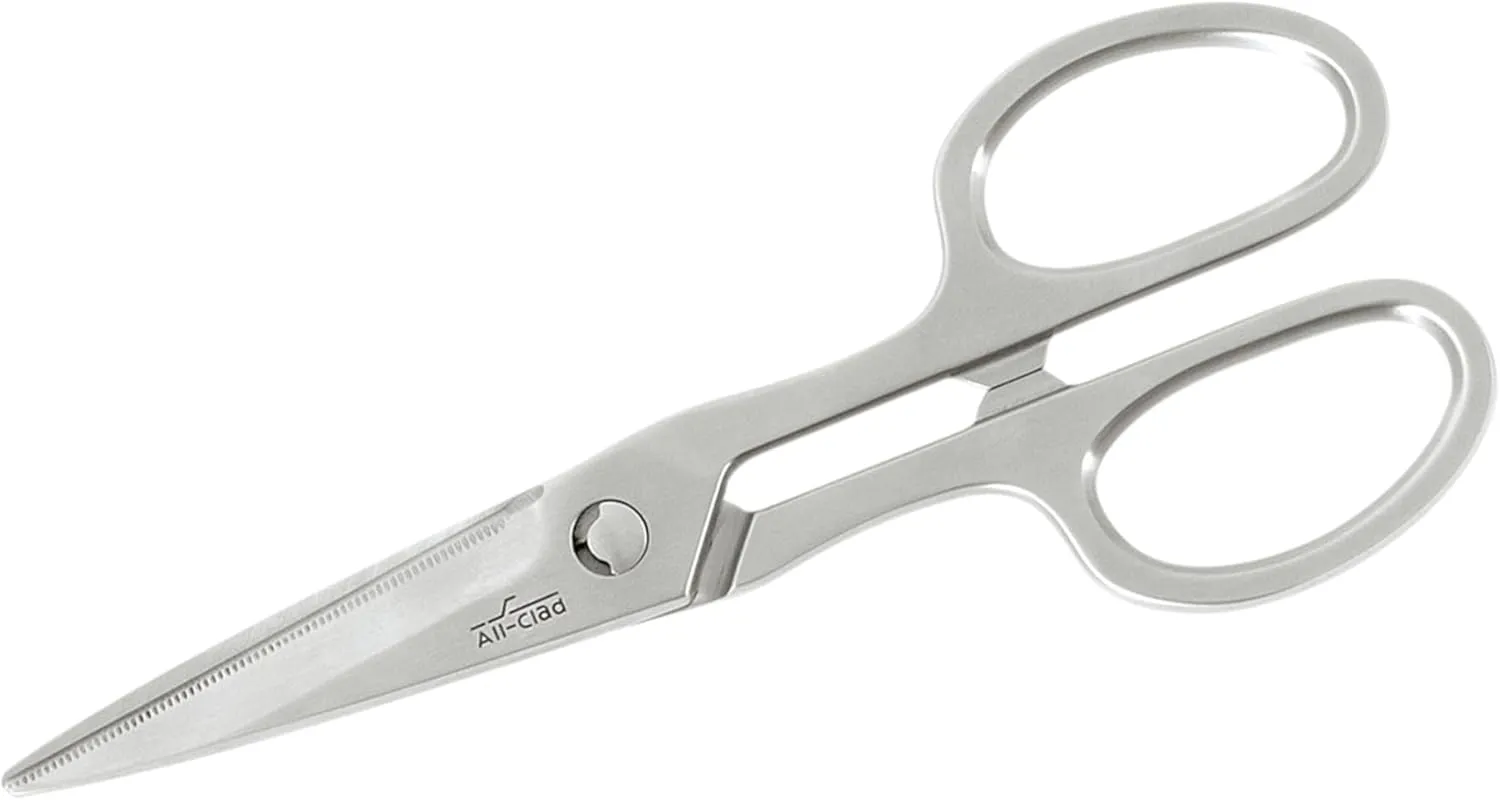 All-Clad Stainless Steel, All Purpose Kitchen Shears,Heavy gauge, Ergonomic, Rust-resistance, Food Scissors for Kitchen, Chicken, Poultry, Fish, Meat,Shelfish, Snipping herbs, 8.19 inch, Silver