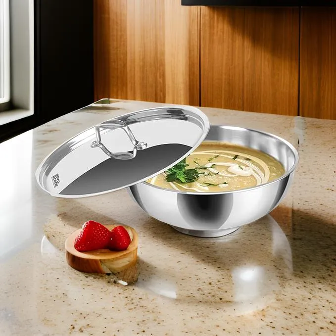 AM0973 Milton Pro Cook Tri-ply Silver Triply Tasla 26cm Designed For Healthy Cooking