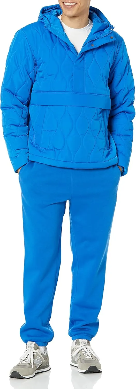 Amazon Essentials Men's Anorak Hooded Quarter-Zip Puffer Coat