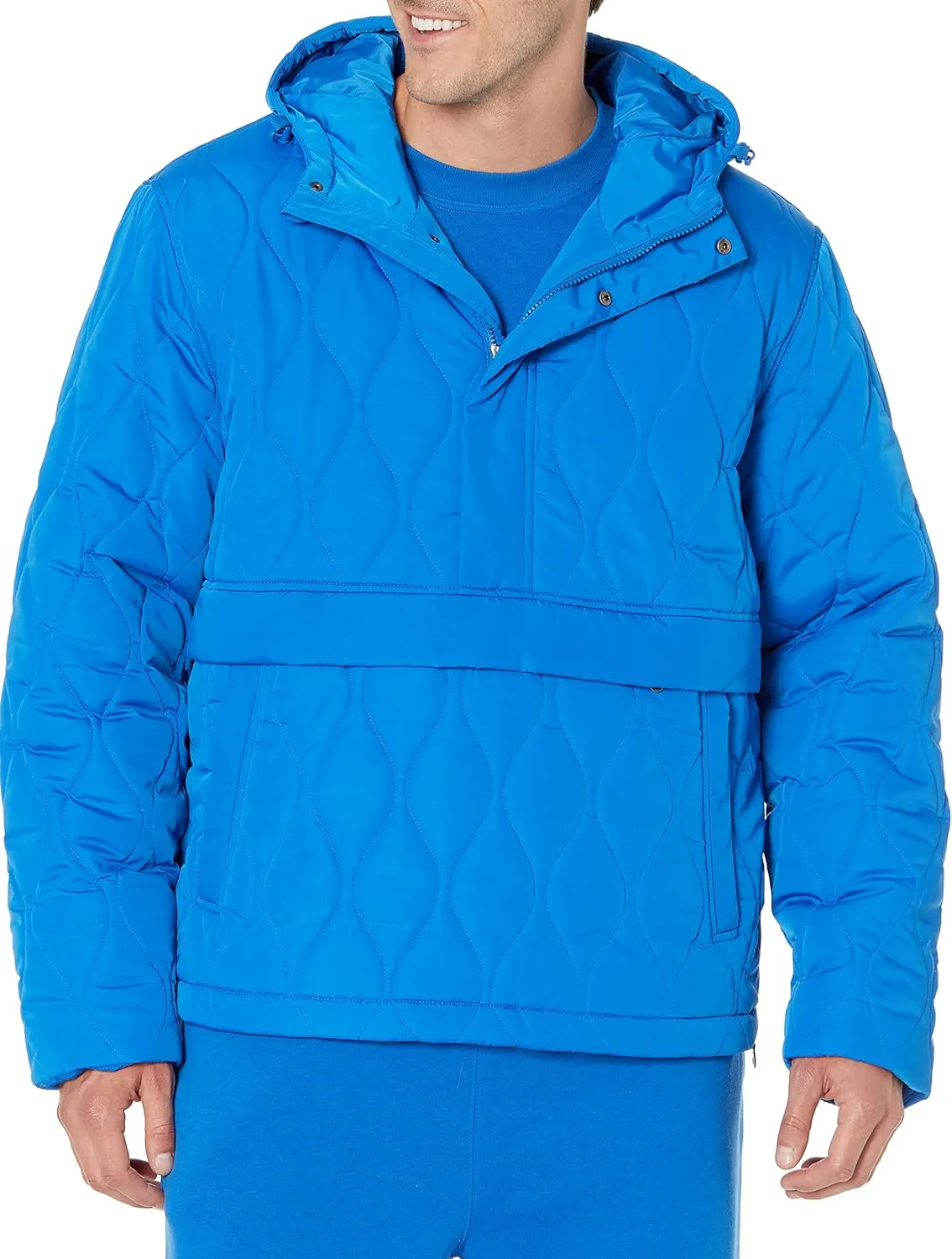 Amazon Essentials Men's Anorak Hooded Quarter-Zip Puffer Coat