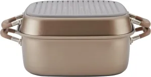 Anolon Advanced Hard Anodized Nonstick Grill Pan / Griddle and Roaster - 11 Inch, Brown