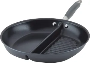 Anolon Advanced Home Hard-Anodized Nonstick Skillets (12.5-Inch Divided Skillet, Moonstone)