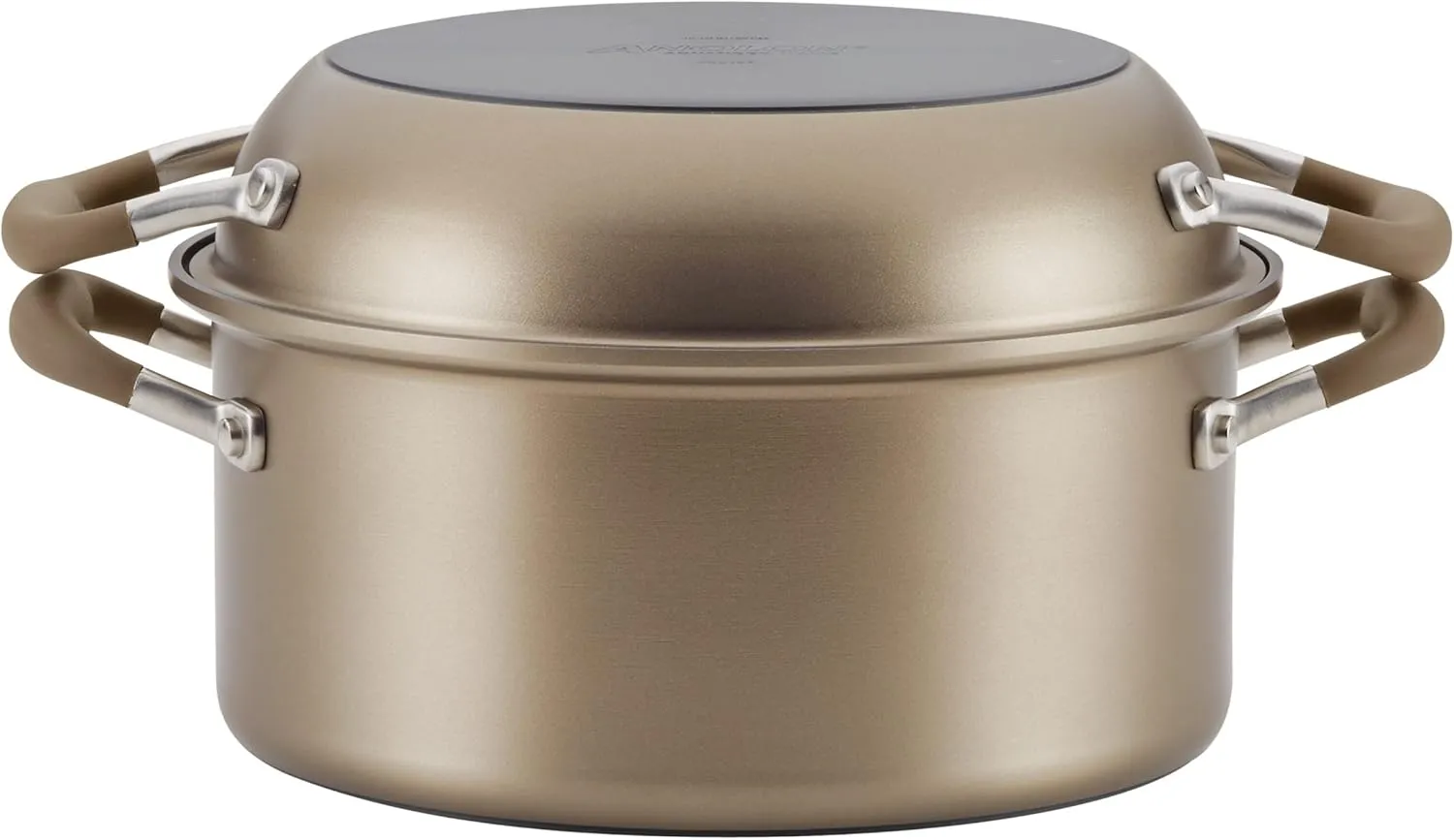 Anolon Advanced Home Hard-Anodized Nonstick Two Step Meal Set (5 Qt. Dutch Oven & 10" Everything Pan Lid, Bronze)