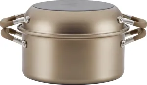 Anolon Advanced Home Hard-Anodized Nonstick Two Step Meal Set (5 Qt. Dutch Oven & 10" Everything Pan Lid, Bronze)