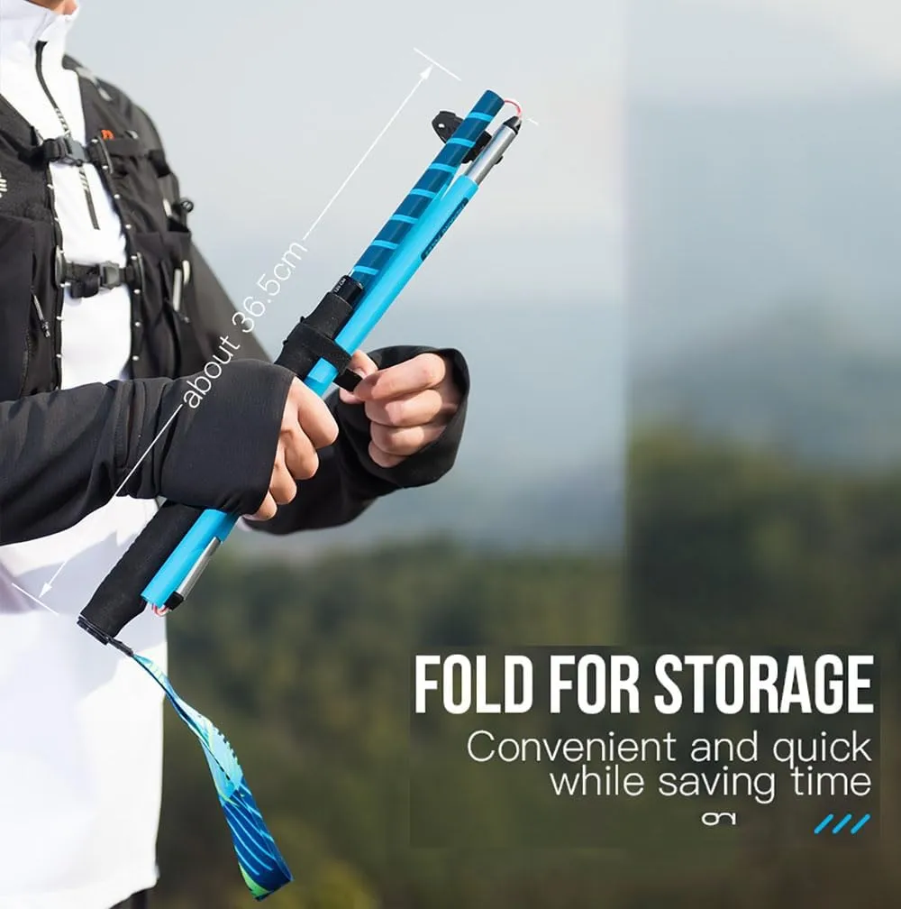 AONIJIE 2 Pcs of Trekking Poles, Ultra-Light Quick Adjust Lock Foldable Hiking Sticks for Running Trail Riding
