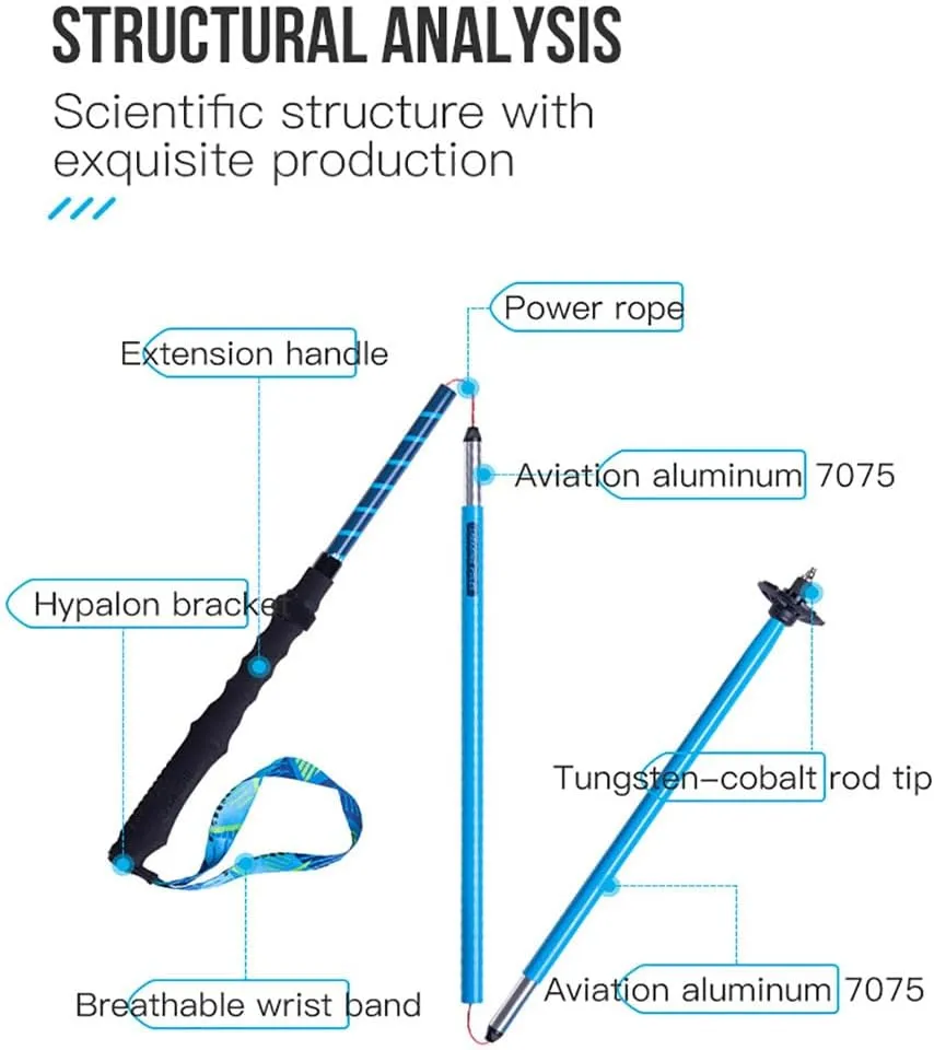 AONIJIE 2 Pcs of Trekking Poles, Ultra-Light Quick Adjust Lock Foldable Hiking Sticks for Running Trail Riding