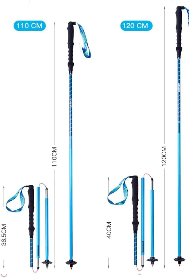 AONIJIE 2 Pcs of Trekking Poles, Ultra-Light Quick Adjust Lock Foldable Hiking Sticks for Running Trail Riding