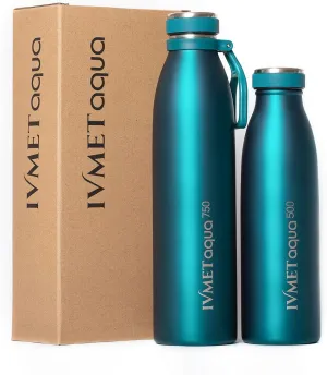 Aqua Stainless Steel Double Wall Vacuum Insulated Drinking Bottle Flask thermos Hydro Metal reusable Canteen for Sport Fitness Outdoor (Turquoise, 25.3 Oz/750 ml)