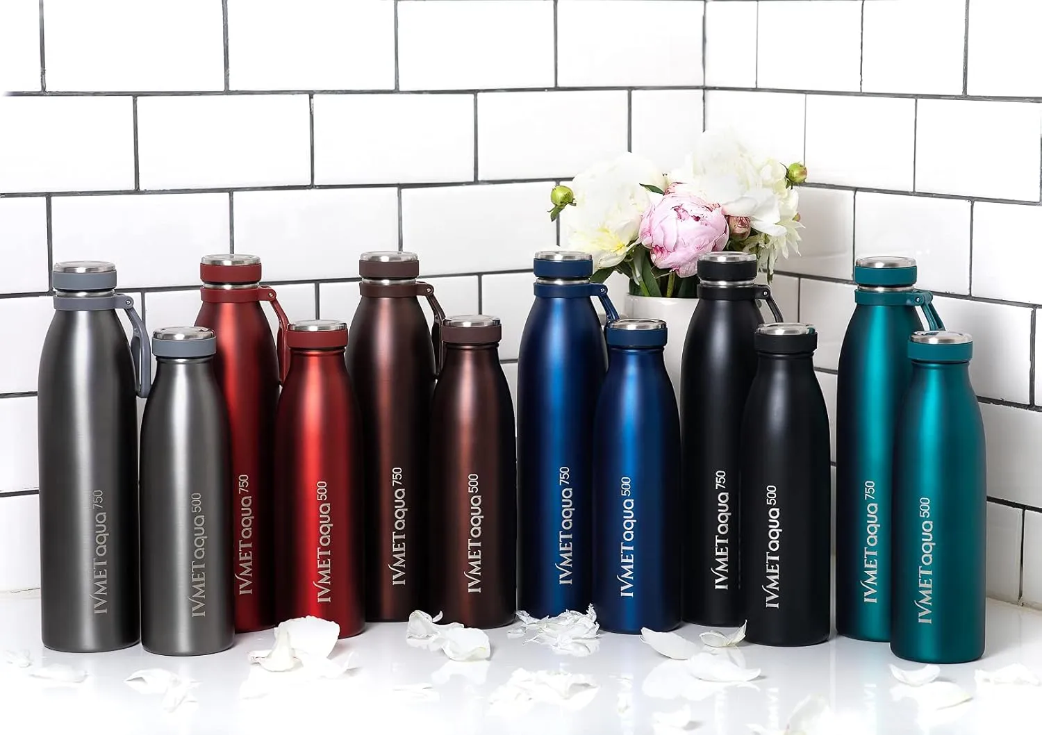 Aqua Stainless Steel Double Wall Vacuum Insulated Drinking Bottle Flask thermos Hydro Metal reusable Canteen for Sport Fitness Outdoor (Turquoise, 25.3 Oz/750 ml)