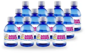 AQUAWAWA Nursery Water for Babies 12 Pack 8 oz Bottles Purified Vapor Distilled | Single Serve | Lightweight for Diaper Bag | BPA, Fluoride, Chemical and Mineral Free | Dr Recommended, Clean, Fresh