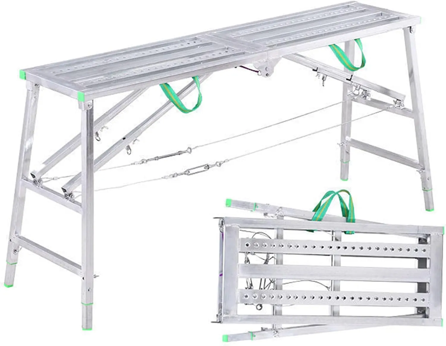 Attrezzatura per ponteggi pieghevoli Piattaforma di lavoro multiuso leggera telescopica con altezza regolabile Capacità di carico Ponteggio o scala portatile stabile e sicura Ponteggi elevabili 1