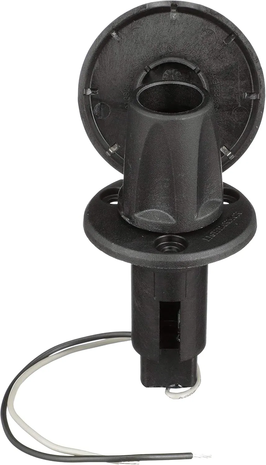 Attwood 910R2PSB-7 LightArmor™ 910R Series Round Plug-in Light Base — for All-Around Pole Light, 2-Pin, Black Stainless Cover