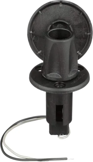 Attwood 910R2PSB-7 LightArmor™ 910R Series Round Plug-in Light Base — for All-Around Pole Light, 2-Pin, Black Stainless Cover