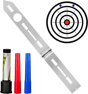 Axe Throwing Target Stencil, Stainless Steel Foldable Template with Multi-Size Holes, Includes Pens and Accessories for Easy Installation