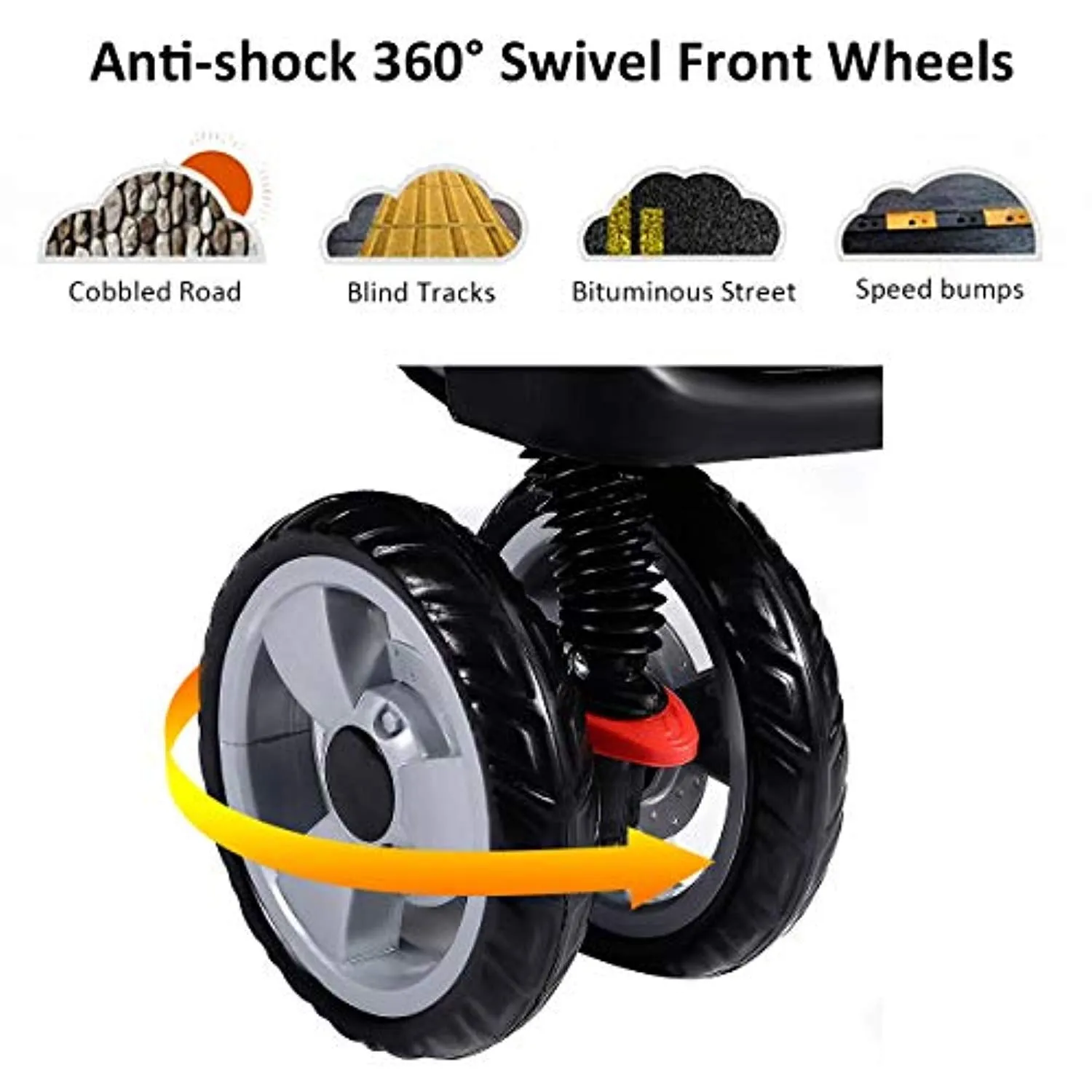 Baby Stroller, Foldable Infant Pushchair with 5-Point Safety Harness, Multi-Position Reclining Seat