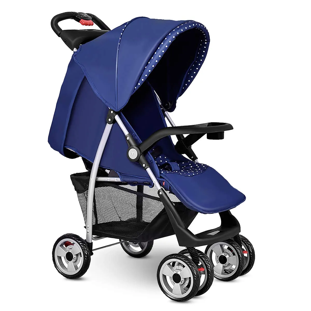 Baby Stroller, Foldable Infant Pushchair with 5-Point Safety Harness, Multi-Position Reclining Seat