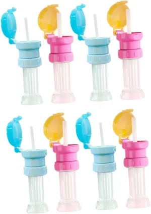 balacoo 2sets Kids Insulated Water Bottle Straw Caps Toddler Water Bottle Adapter Straws 4pcs*2