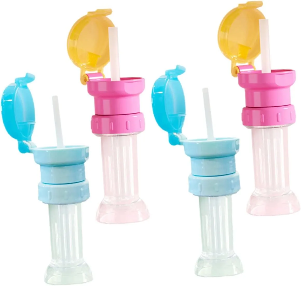 balacoo 2sets Kids Insulated Water Bottle Straw Caps Toddler Water Bottle Adapter Straws 4pcs*2