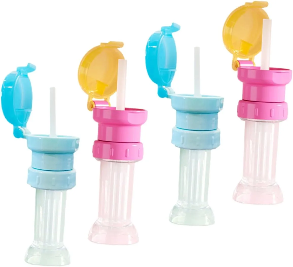 balacoo 2sets Kids Insulated Water Bottle Straw Caps Toddler Water Bottle Adapter Straws 4pcs*2