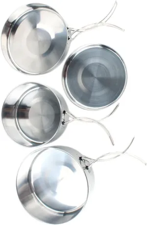 balacoo Camping Cookware Kit 4-pc Set Portable Cooking Pan Foldable Pot Camping Accessories