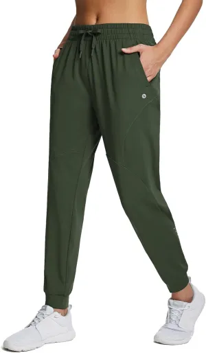 baleaf Women's Fleece Lined Pants Joggers Water-Resistant Zipper Pocket Thermal Sweatpants Winter Running Hiking Jogging