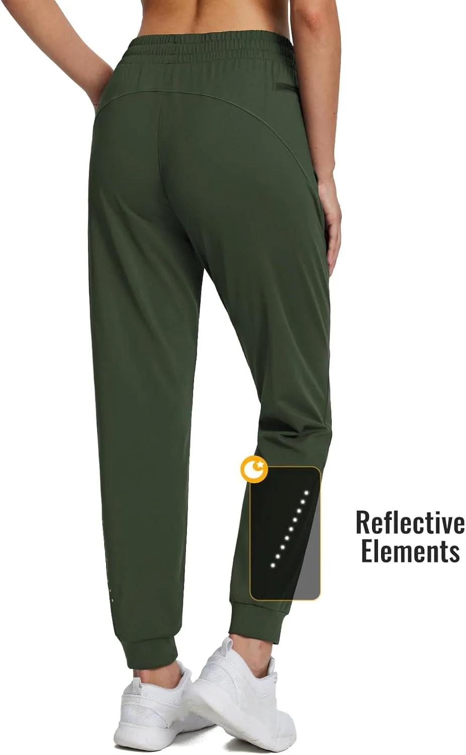 baleaf Women's Fleece Lined Pants Joggers Water-Resistant Zipper Pocket Thermal Sweatpants Winter Running Hiking Jogging