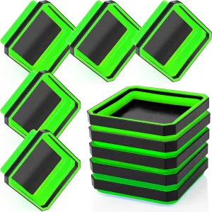 Barydat 10 Pcs Magnetic Tool Tray Collapsible Foldable Parts Trays Set Magnetic Screw Tray Magnetic Parts Bowl Square Silicone Magnetic Tool for Bolts Nuts Washers Pins Screw Parts (Green)