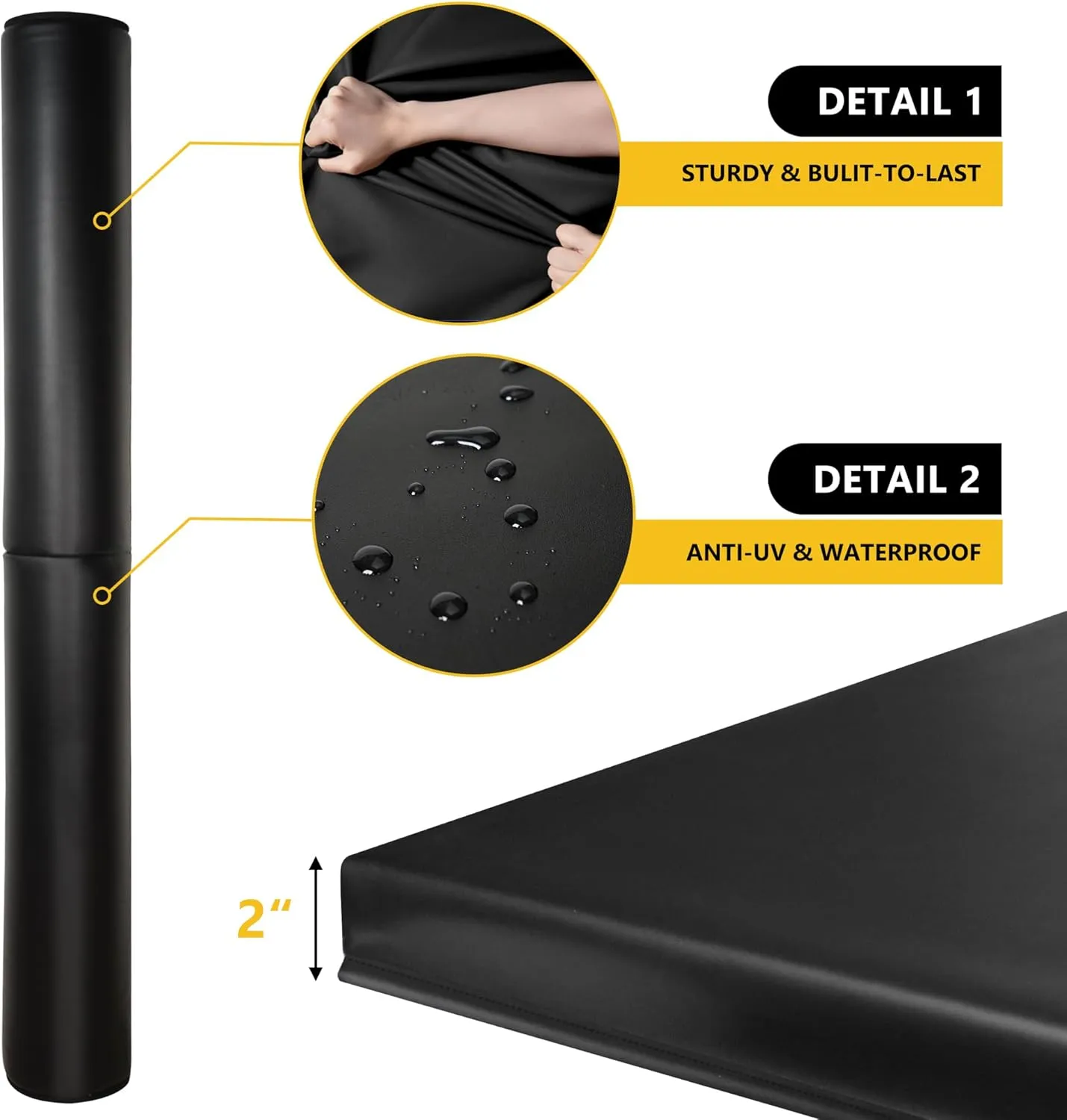 Basketball Pole Pad, Heavy Duty Safety Pole Pads for Player Protection, 72" Tall Weatherproof Protective Padding for 2.5" - 6" Diameter Poles, Basement Garage Playground Poles Protector
