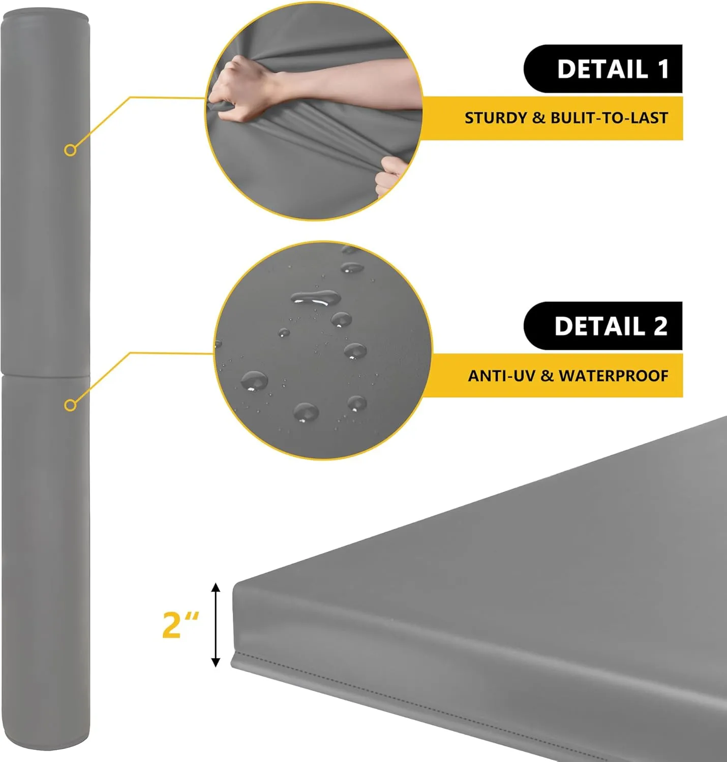 Basketball Pole Pad, Heavy Duty Safety Pole Pads for Player Protection, 72" Tall Weatherproof Protective Padding for 2.5" - 6" Diameter Poles, Basement Garage Playground Poles Protector