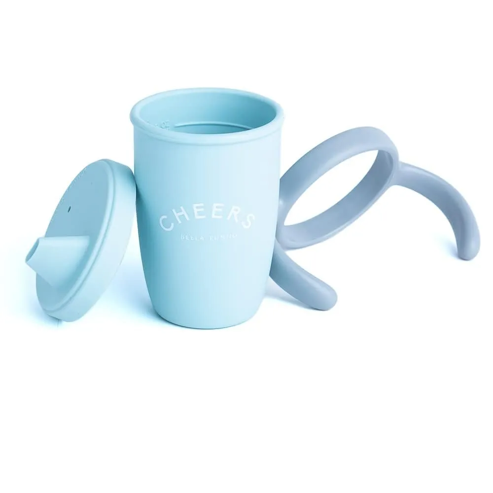 Bella Tunno Happy Sippy Cup – Transition Sippy Cups for Baby 6 Months and Older, Baby and Toddler Sippy Cups with Removable Handles and Non-Toxic, BPA Free Silicone, Cheers & The Man, 8 oz