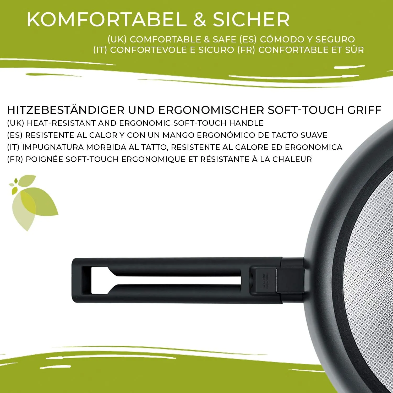 Berndes Starter b.nature Frying Pan 20 cm with Sustainable Coating Made of Quartz, Suitable for Induction Cookers, Scratch-Resistant