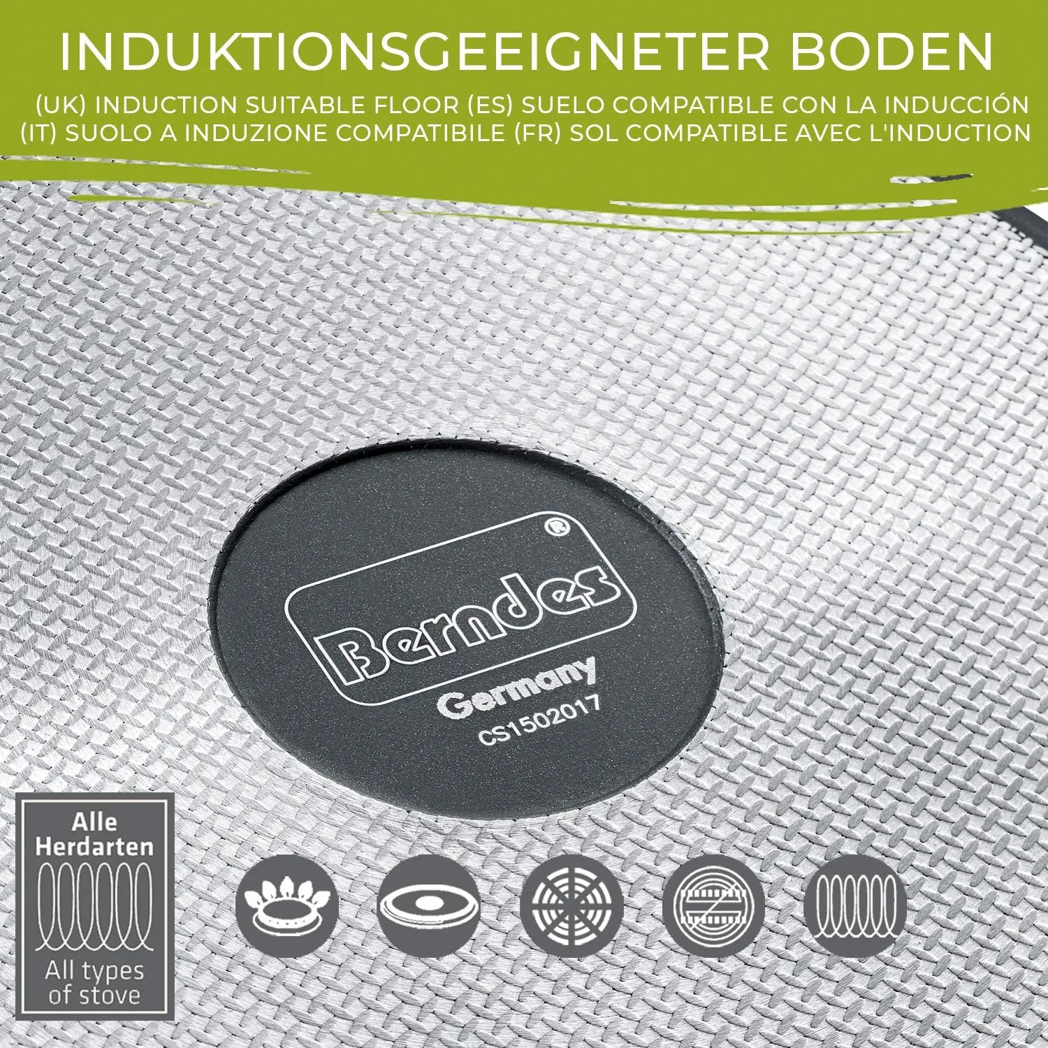 Berndes Starter b.nature Frying Pan 20 cm with Sustainable Coating Made of Quartz, Suitable for Induction Cookers, Scratch-Resistant