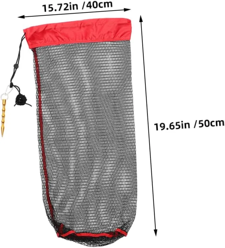 BESPORTBLE Portable Fishing Mesh Bag Wear-Resist Fish Storage Net with Draw for Fish Catching Foldable Mesh Bag