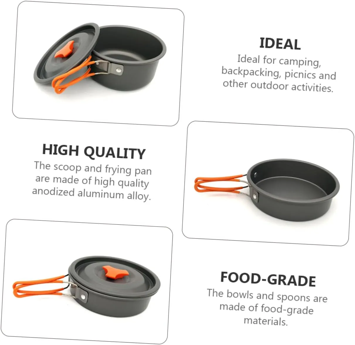 BESPORTBLE Portable Pot Small Pots Camping Kettles Camping Pot Cookware Travel Outdoor Portable Cookware Camp