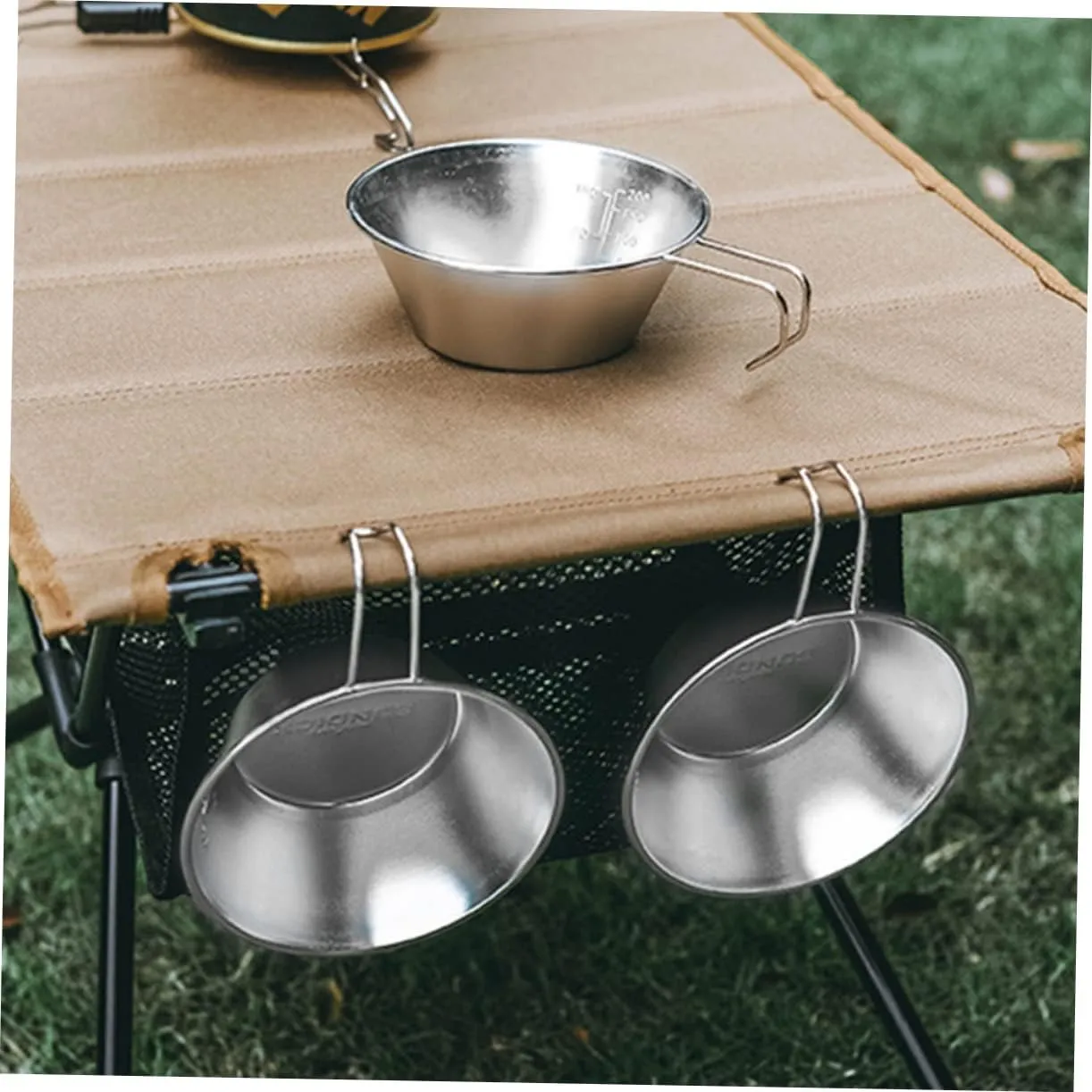 BESPORTBLE Stainless Steel Salad Bowl Cups Water Portable Outdoor Camping Foldable Bowl Camping Mug Camping