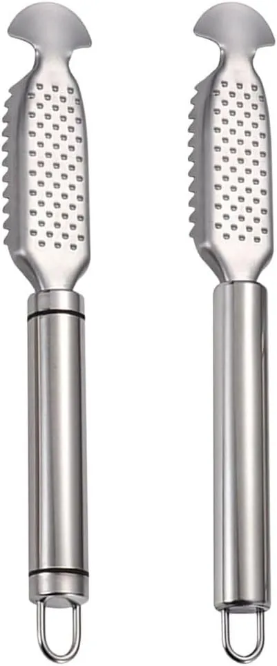 BESTonZON 2pcs Fish Scale Planer Fish Peeler Tool Fish Scraper Tool Fish Scaler Fish Gripper Shrimp Peeler Fish Scale Remover Fish Tool Fish Scale Tile Japan Clean Stainless Steel