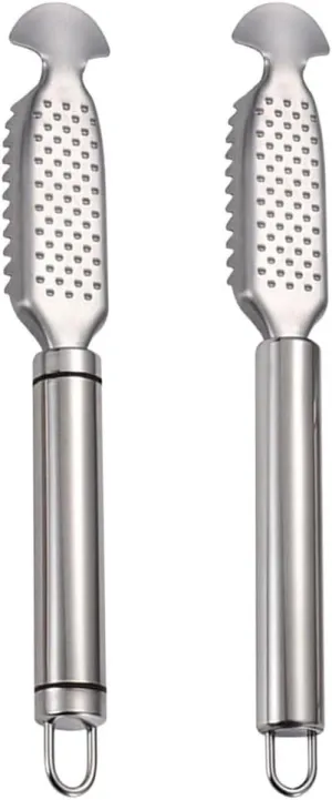 BESTonZON 2pcs Fish Scale Planer Fish Peeler Tool Fish Scraper Tool Fish Scaler Fish Gripper Shrimp Peeler Fish Scale Remover Fish Tool Fish Scale Tile Japan Clean Stainless Steel