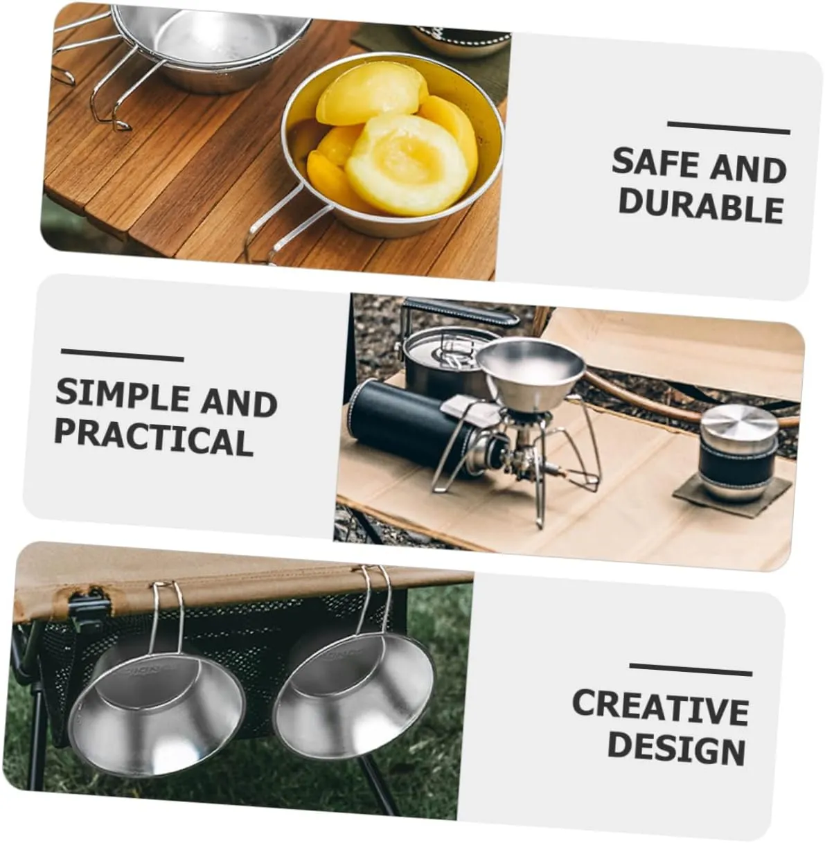 BESTonZON Camping Wine Cup Multi Function Water Bowl Portable Accessory Compact Design for Practical Use